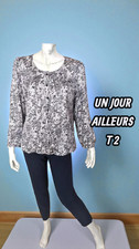 Un Jour Ailleurs Taille 38  Superbe blouse manches longues Soie Chemise gr