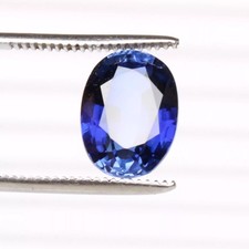 Pierre précieuse ovale en vrac certifiée saphir bleu royal de Ceylan de bleue...