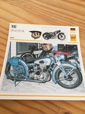 NSU 250 cm3 251 OSL 1947 Carte moto Collection Atlas Allemagne