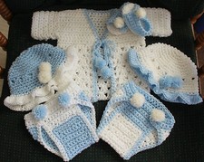 Hand Crochet Baby Outfit-Blue