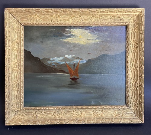 Antique swiss oil - oil, painting