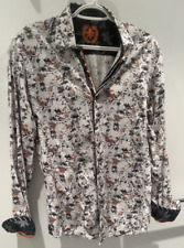 ? Chemise Au Noir Manches Longues - Motifs Fleuri Orange & Noir - Élégance  ?