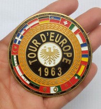 VESPA PLACCA BADGE TOUR D'EUROPE 1963 Porsche 356 VW FIAT AUTOMOBIL MOTORRAD