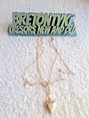 Ancien collier chaîne cœur - chaîne,