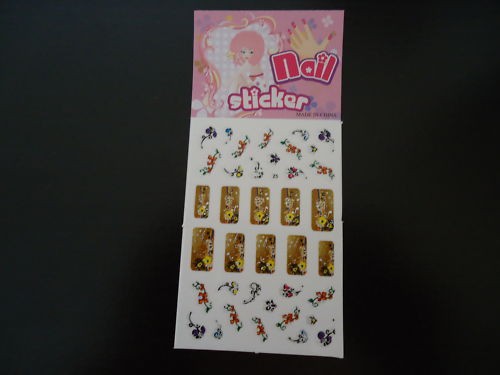 Stickers ongles fond lot - or-,