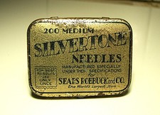 Rare Ad Gramophone Needles Tin SILVERTONE 1930 SEARS Pick-Up Phono Nadeldose #9