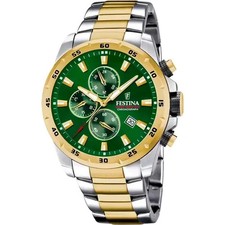 Montre-bracelet Festina Chronograph F205623 à cadran analogique bicolore vert