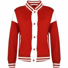 Enfants B.B Uni Veste New Rouge Varsity Style Long Manteau Manche Garçon Fille