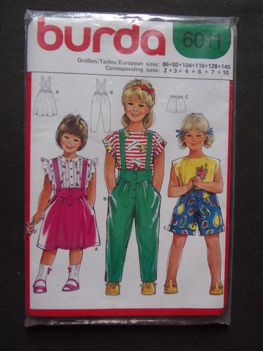 Patron burda 6011 fille - fille, 2