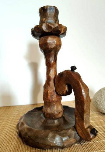 Grand bougeoir bois - bois, sculpté