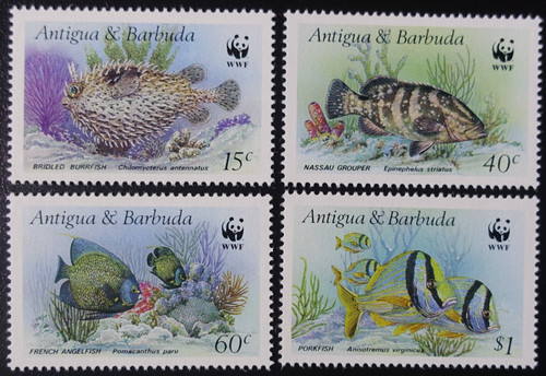 Timbres antigua wwf - timbres,