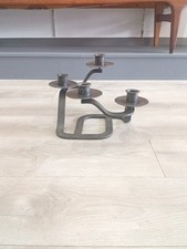 Vintage 1950s 60s Modernist Brutalist Wrought Iron Candle Holder Candle Holder