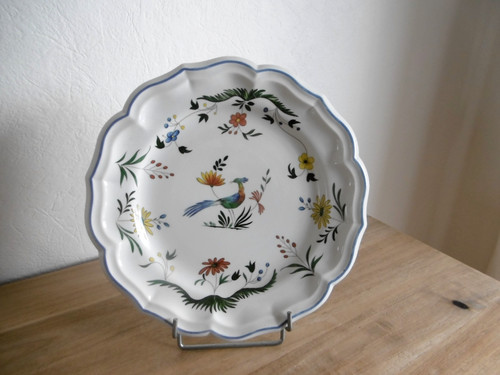 Plat rond faience gien decor - plat,