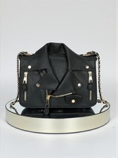 Veste en Cuir Sac à Main Noir