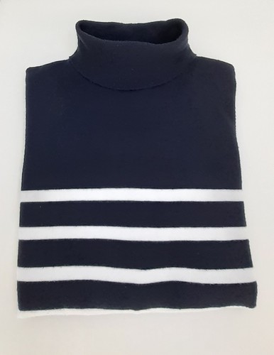 Pull col roulé marinière