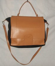 UNANYME GEORGES RECH SAC EN CUIR DE VACHETTE - DAIM CAMEL/NOIR MODÈLE LE MARQUIS