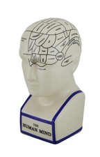 Scratch & Dent Antiqued White Phrenology Head Porcelain Coin Bank