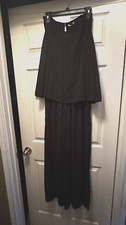 Talia Benson Black Size XL Pleated Co-ord Dress Jumpsuit Pants Lined Italy