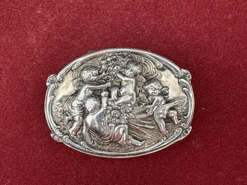 Boîte ovale argent massif - boîte, en