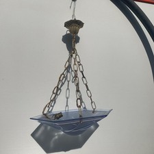 Vintage Press Glass Hexagonal Suspension 