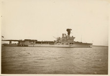 Vintage Silver Print ""S.S. Hermes"" Airplane Carrier Ship.  Silver Print 1