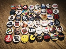 Pack Lot Badge Pin Button Symbole Retro Vintage Année 80 *48