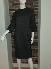 Très Chic Robe UN JOUR AILLEURS t 38 tweed gris Style Rétro 60's Neuve