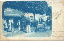 FONTENAY-TRESIGNY (77) RARE POSTCARD REVISION OF HORSES. Posted in 1905.