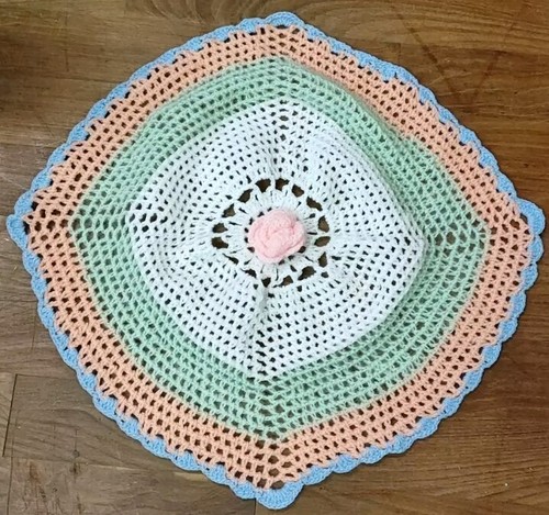 Napperon vintage laine crochet - napperon,