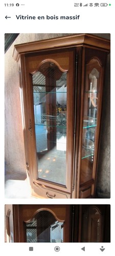 Vitrine marron bois et - vitrine,