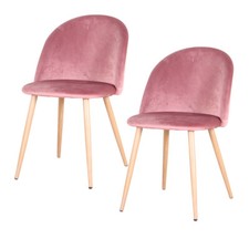 Lot de 2 Chaises Velours pieds