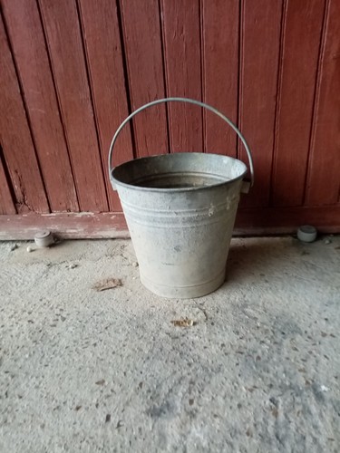 Ancien seau zinc galva 27 - galva, h:27