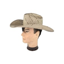 Resistol 20X Shantung Straw Cowboy Hat Size 7 Stripe Natural Airflo Sun Hats