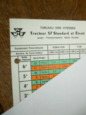 TABLEAU DES VITESSES   MASSEY