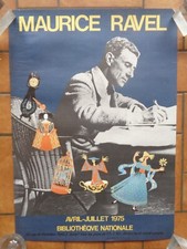 MAURICE RAVEL Old Exhibition Poster 1975 National Library