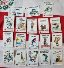 Série complète des 18 autocollants gaston lagaffe la vache qui rit 1985 - neuves