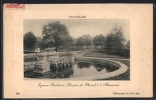 Old postcard Brussels, Square Ambiorix, Bassin du Cheval à l'Abreuvoir 1912 