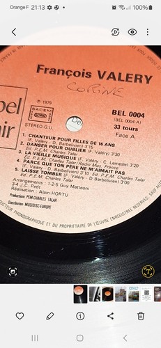 Disque vinyle seul valéry - seul, f