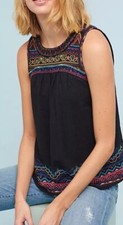 Anthropologie Sz4 Akemi + Kin Mesa Embroidered Tank Top Retail $118