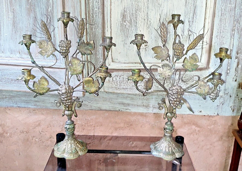 Paire chandelier bougeoir - paire,