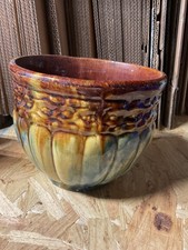 vintage McCoy Pottery jardiniere, 6” h x 7.5” d.  One small chip.  See Photos.