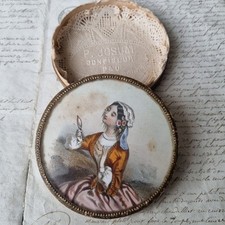 BOITE A Délices FIXE SOUS VERRE 1850 Confiserie Josuat Pau Victorian EGLOMISE