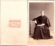 Mathilde Bichain, Vittel, An elderly woman in a black cape, religious? Vintage CDV