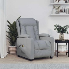 Fauteuil Électrique de Massage Chaise de Relaxation Gris Foncé Tissu vidaXL
