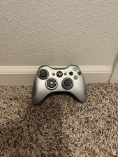 Microsoft Xbox 360 Silver Wireless Controller - Tested 