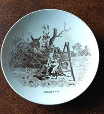 Assiette humoristique, âne