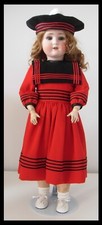 robe & béret poupée ancienne