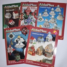 Lot of 5 Zweigart Aida Plus Cross Stitch Pattern Leaflet Christmas Ornaments