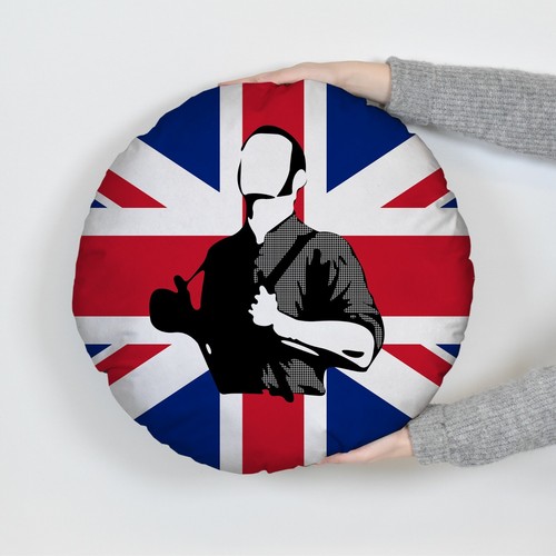 Coussin rond skinhead drapeau - skinhead,