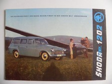 Brochure SKODA 1202 ambulance. stationwagen .pick-up. en allemand de 1963